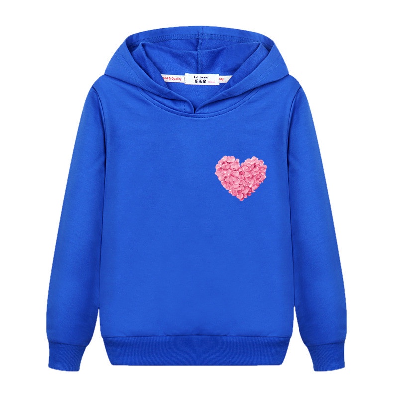 Áo hoodie tay dài in hình cánh hoa màu hồng dễ thương cho bé gái