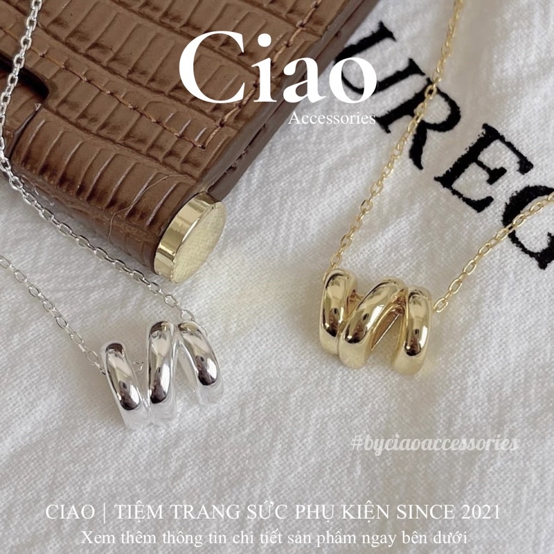 [HOẢ TỐC 1H] Dây chuyền/ Vòng cổ mạ bạc S925 thiết kế hình trừu tượng tinh tế xinh xắn Alice Ciao