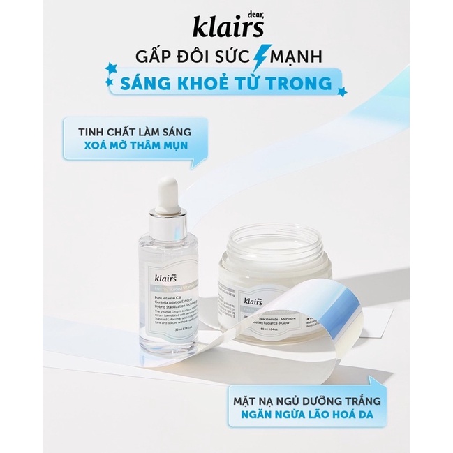 COMBO Serum Vitamin C + Kem Dưỡng Klairs Freshly Juiced Vitamin E Chính Hãng