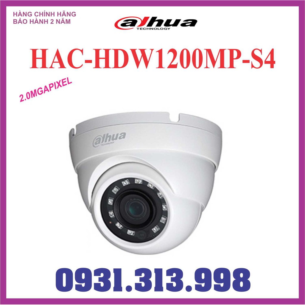 CAMERA DOME HAC-HDW1200MP-S4 2.0MP ( MÃ MỚI: HAC-HDW1200MP-S5 )