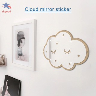Gương dán tường hình đám mây kiểu dáng đơn giản tiện lợi