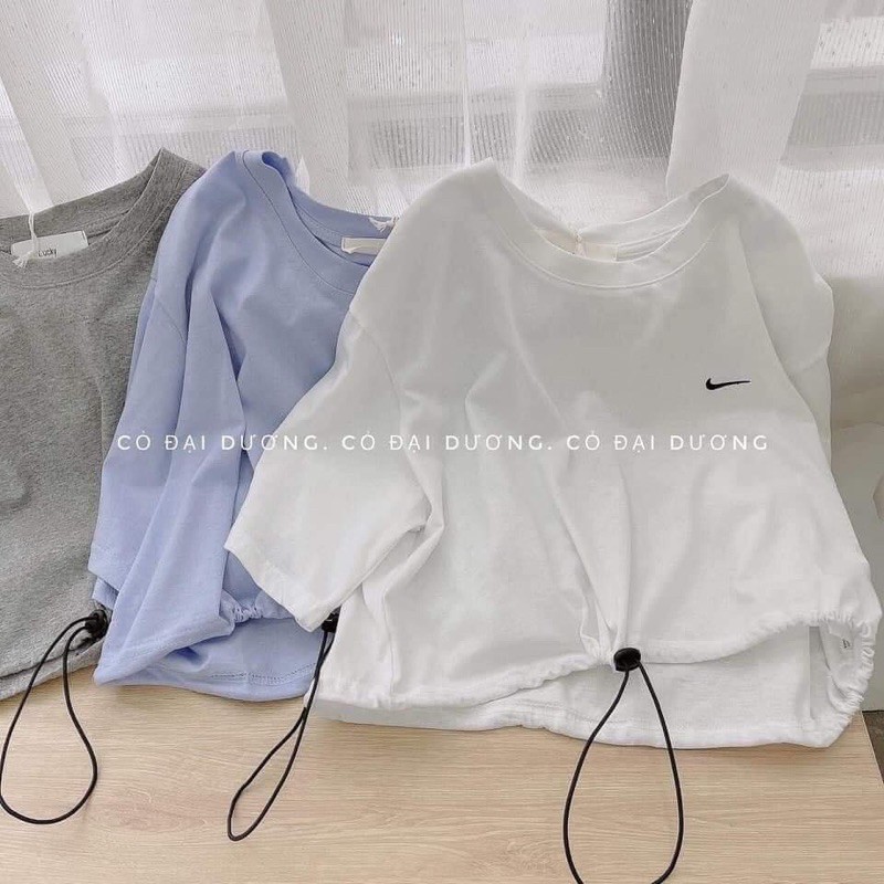 Áo croptop tay lỡ unisex dáng rộng cho nữ