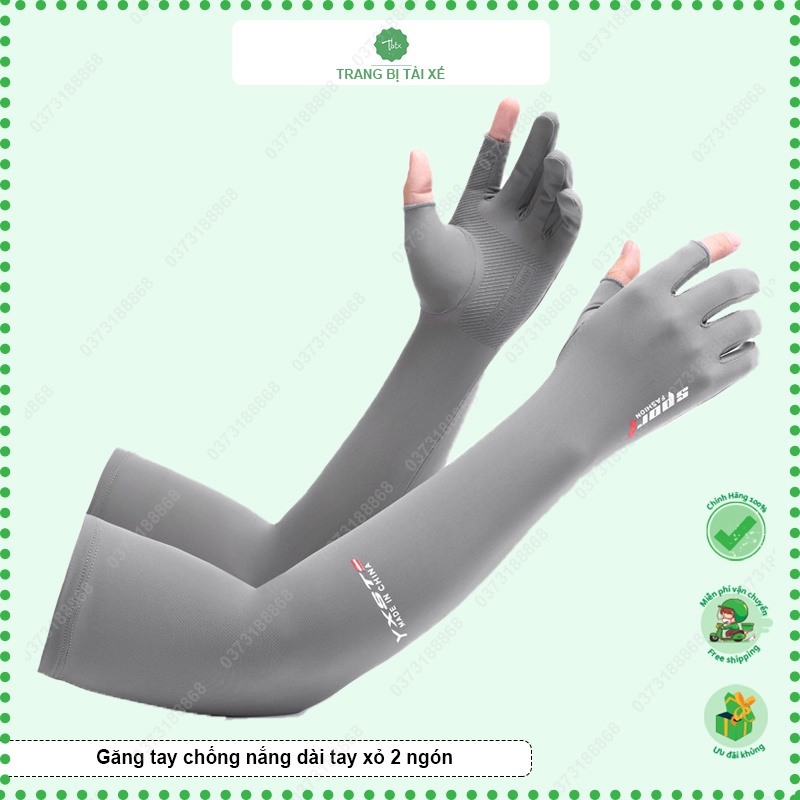 Găng tay chống nắng dài tay nam nữ đi xe máy lái ô tô mùa hè xỏ 2 ngón giá rẻ đi phượt chơi thể thao chính hãng sport.