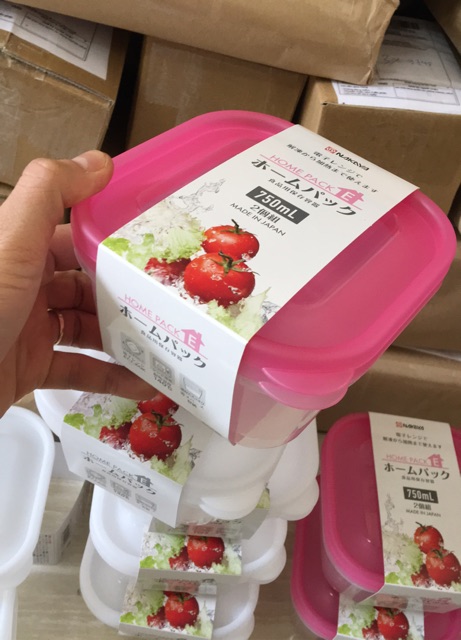 Set 2 hộp thực phẩm 750ml Nakaya Nhật Bản Nhựa PP kháng khuẩn dùng được trong lò vi sóng, không chứa BPA