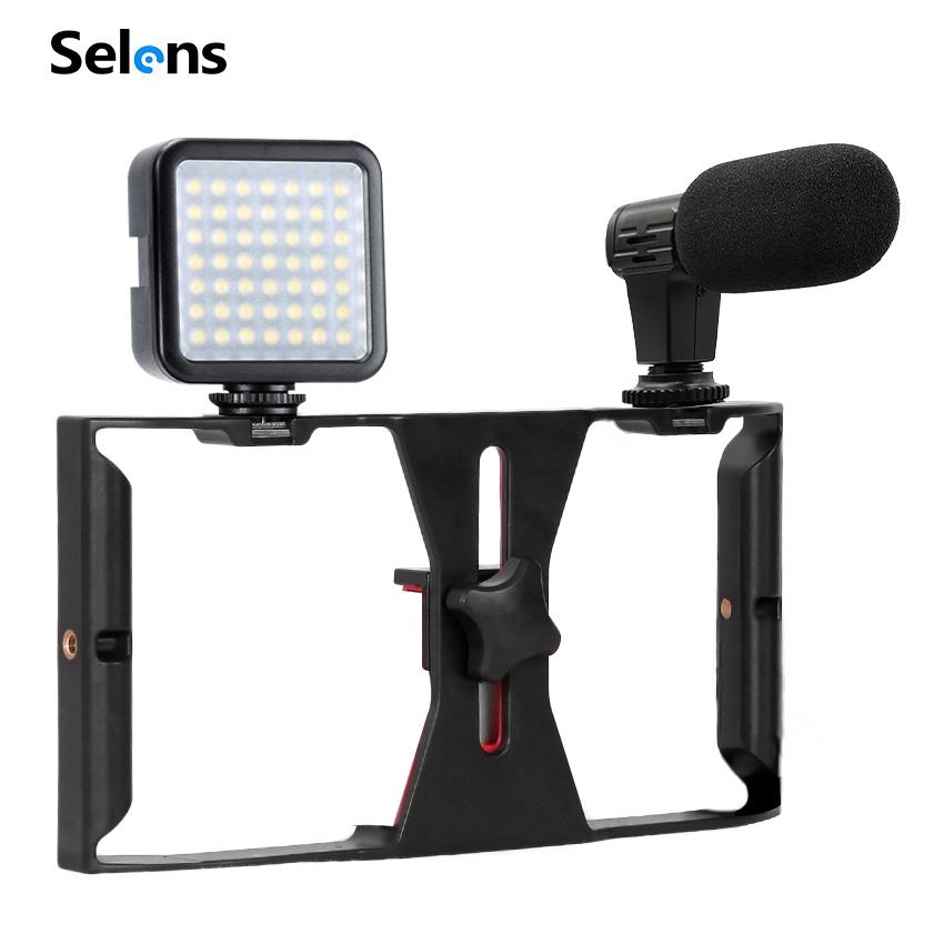 Selens Bộ Giá Đỡ Điện Thoại Ổn Định + MIC-06 Mini 3.5mm Chuyên Dụng