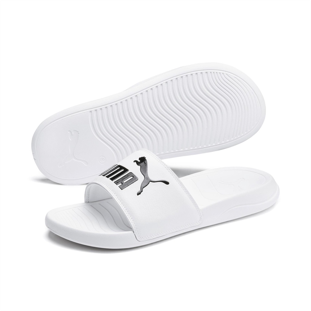 Dép PUMA Popcat trắng logo đen 372279 02 bill hàn
