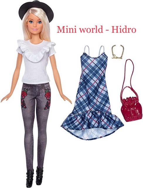 Set búp bê Barbie Fashionistas thời trang kèm váy túi