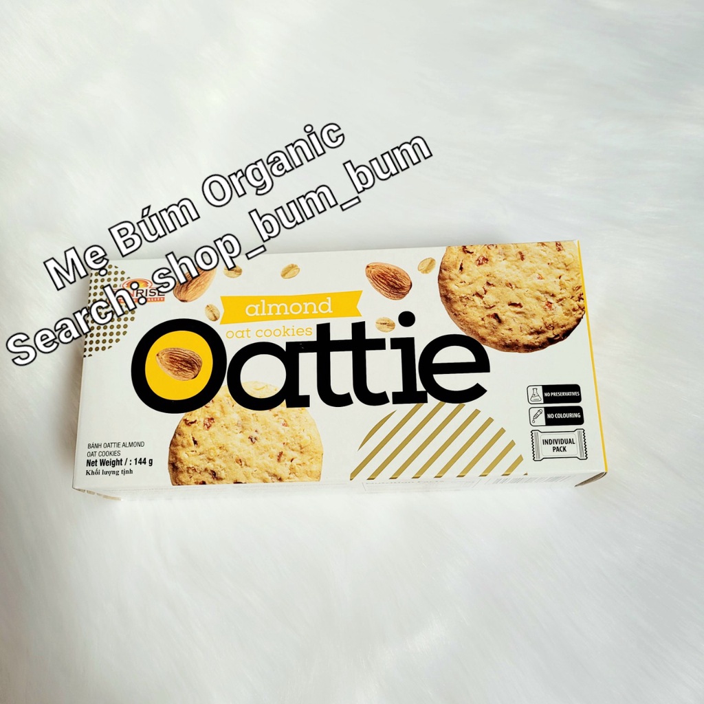 [HCM giao hỏa tốc] Bánh quy yến mạch hạnh nhân đường nâu ít calo OATTI - Hộp 144g ( 17 bánh)