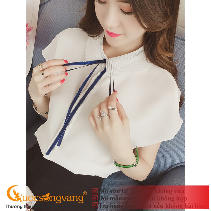 Áo sơ mi nữ kiểu không tay áo kiểu nữ trắng GLA275 Cuocsongvang
