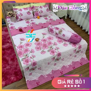 Combo 5 Món Chăn Grap Giường và Vỏ Gối Đào Hồng nét đẹp của xứ sở Nhật Bản - Đủ kích thước