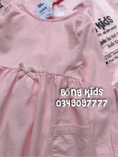 Váy Nhung Bé Gái Túi Hồng Anko