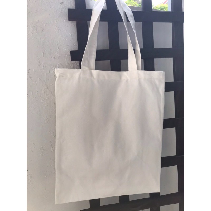 Túi vải tote, túi tote canvas trơn 3 màu đen, trắng, mộc be L