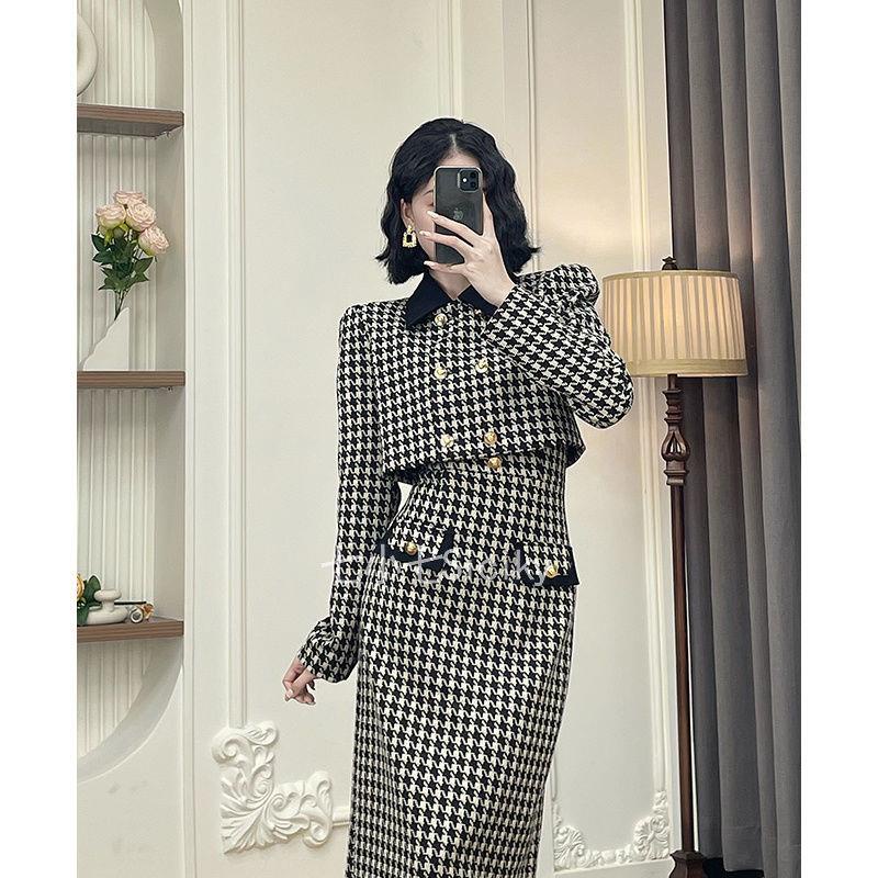 Bộ Trang Phục Hai Mảnh Mùa Thu 2022 Phong Cách Pháp Cổ Điển Sang Trọng Cho Nữ