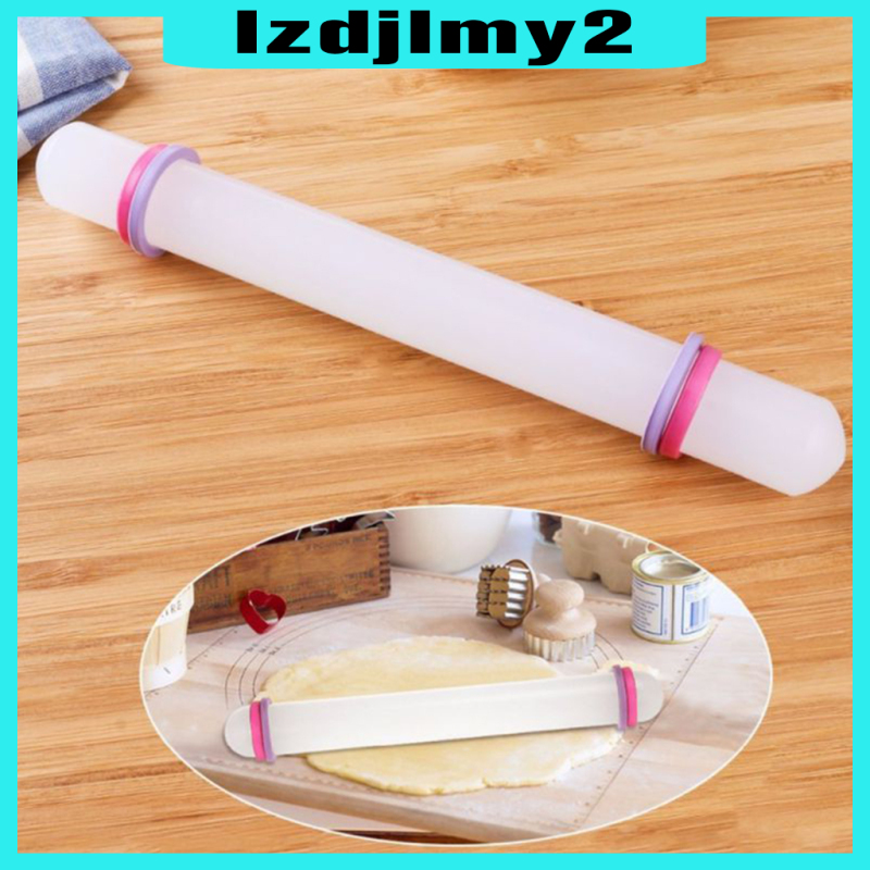 Romanful Non-Stick Rolling Pin Professional with Thickness Rings Decoration Fondant Sugarcraft Pie  Decorating Plastic Roller