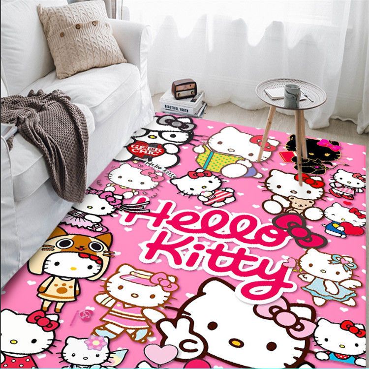 Thảm Trải Sàn Phòng Khách Hình Mèo Kitty Cỡ Lớn