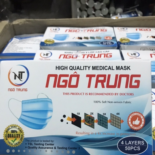 Khẩu trang y tế 4 lớp hộp 50 cái