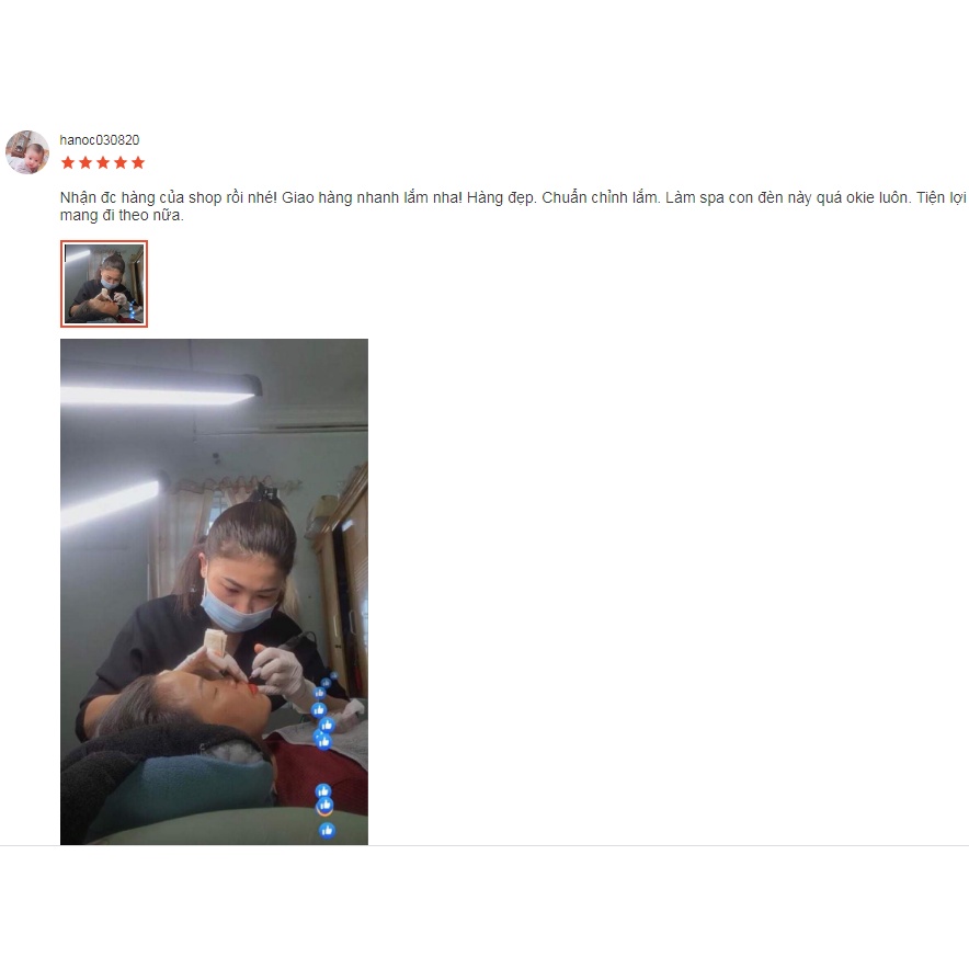 Đèn led Spa, đèn led Phun Xăm, Nối Mi 2 Râu