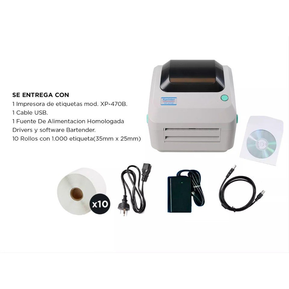 Máy in đơn hàng, in tem, in vận đơn TMĐT khổ 110mm Xprinter XP - 470B - 1 chiếc