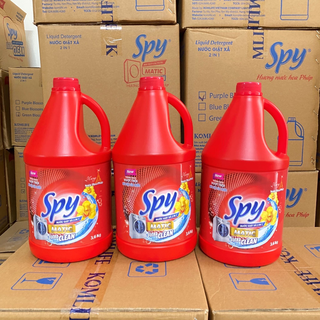 Nước giặt xả cửa ngang SPY Ultra Clean Matic 3,6 kg trắng sạch sâu, ít bọt, thơm lâu