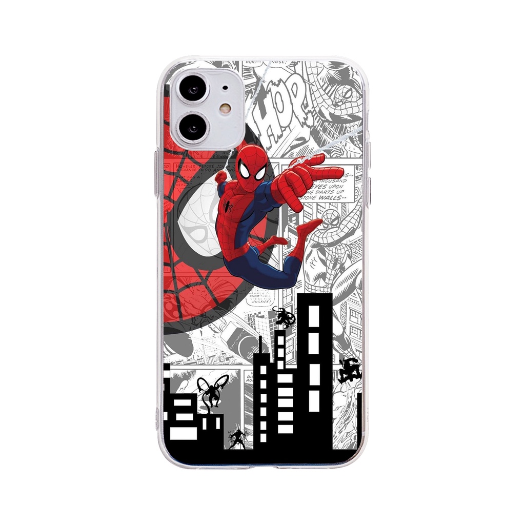 Ốp Điện Thoại Trong Suốt In Hình Spideman Cho IPhone 6 6S 7 8 Plus X XS XR XSmax 11 12 13 Pro Max