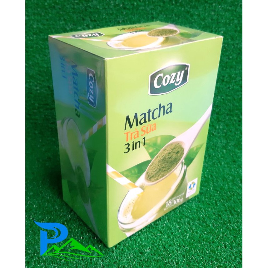 Trà sữa Matcha Cozy hộp 18gói - Trà sữa Macha hòa tan Cozy