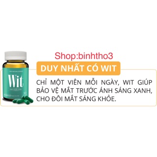 Wit  - hàng chính hãng USA (viên uống sáng mắt ,lọ 30 viên)