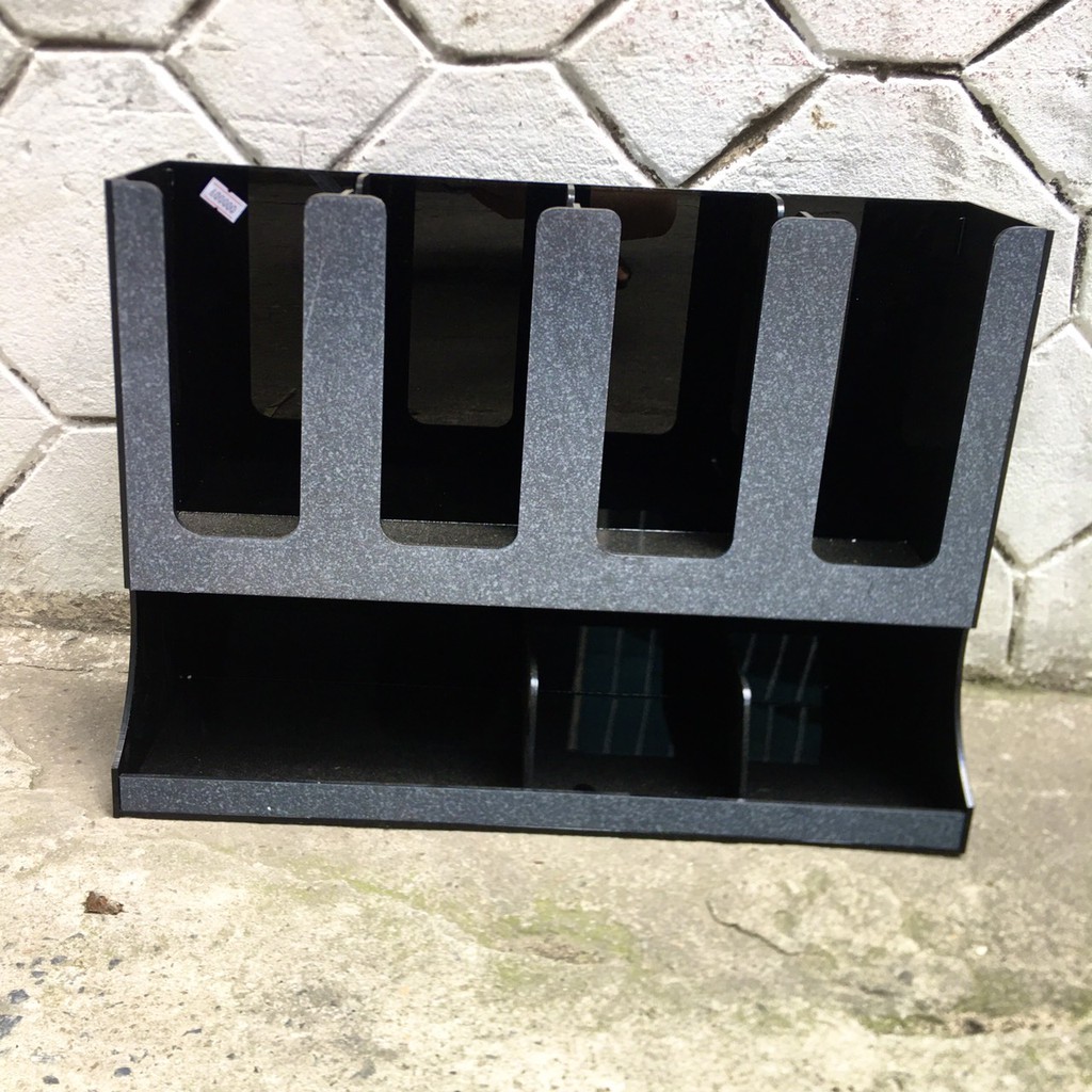 SALE GIÁ SỈ TẠI XƯỞNG Kệ để ly cốc nhựa 2 tầng - Giá đựng ly cốc giấy mang về 2 tầng (7 ngăn) nhựa ABS dày dặn