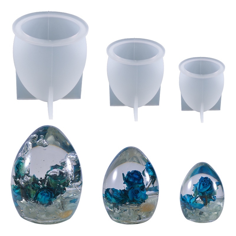 Khuôn silicone hình trứng, dùng đổ keo epoxy resin làm handmade