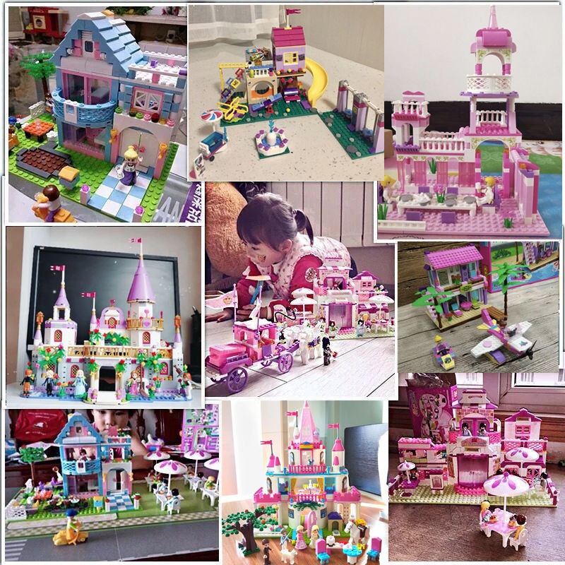 Tương thích với các khối Lego cho bé gái Đồ chơi lắp ráp Công chúa băng giá Lâu đài City Câu đố trẻ em