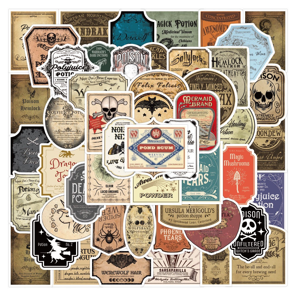 50/25/10 miếng dán dùng để trang trí sổ tay phong cách vintage