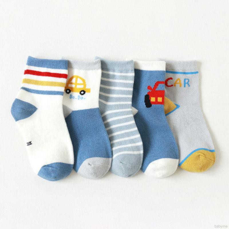 Bộ 5 Đôi Vớ Cotton Mềm Thoải Mái Cho Trẻ Em