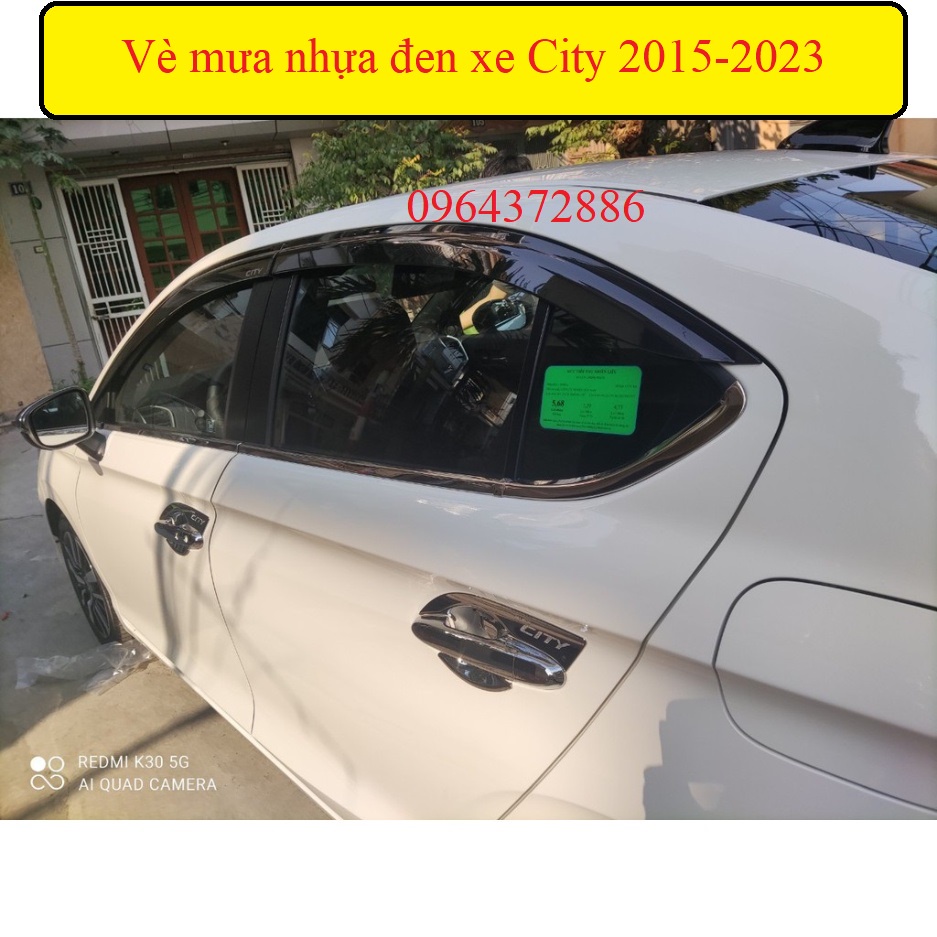 Vè che mưa xe Honda City 2015-2020, 2021 nhựa đen cao cấp
