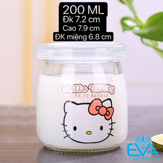 Bộ 6 Hũ Thuỷ Tinh Đựng sữa chua khổng Lồ In Hình Cute 200 Ml | BigBuy360 - bigbuy360.vn