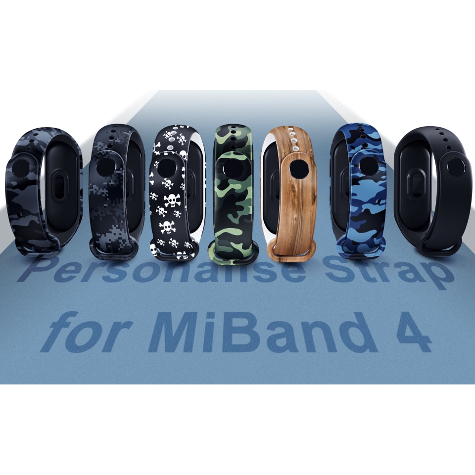 Dây silicone họa tiết rằn ri thay thế cho Xiaomi Mi Band 4/3