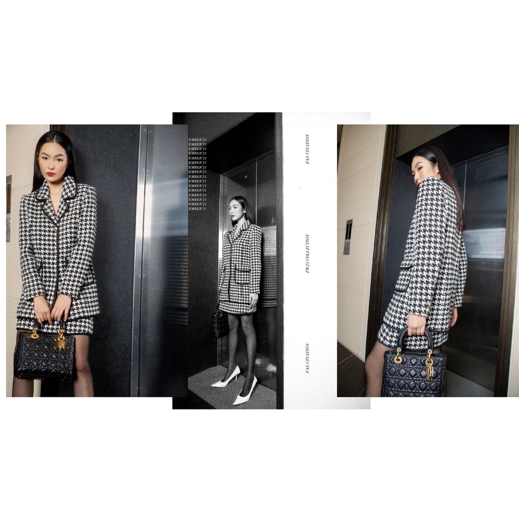 Áo khoác dáng suông dài viền bọc zuy băng D.CHIC MS: 970230