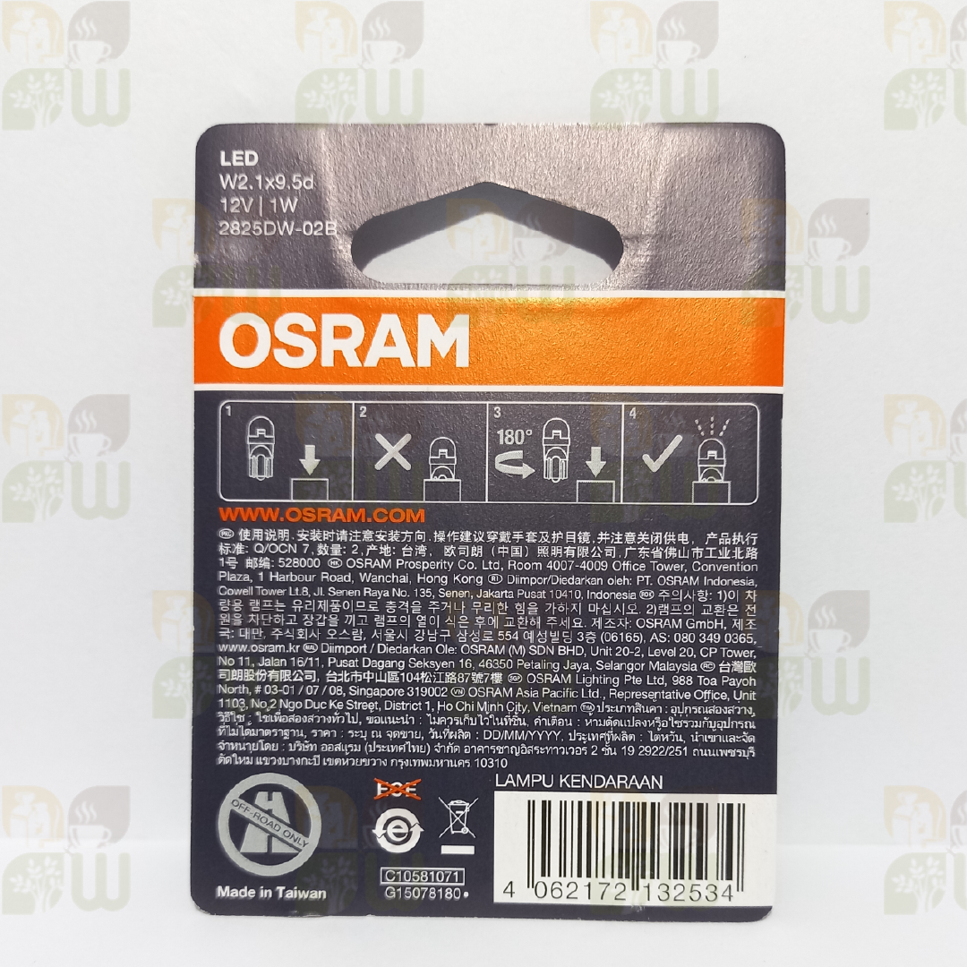 Cặp Đèn Led T10 Osram W5W Chuyên Dụng Cho Xe Mô Tô / Xe Hơi