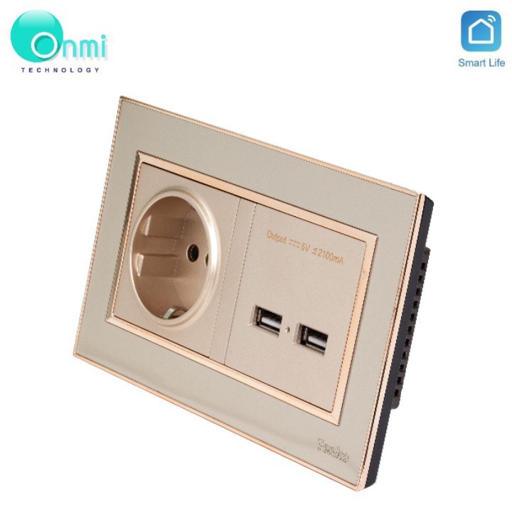 Bán sỉ- Ổ cắm chìm chuẩn Đức tích hợp 2 cổng sạc USB  ONMI.VN chính hãng - phong cách, thời thượng.