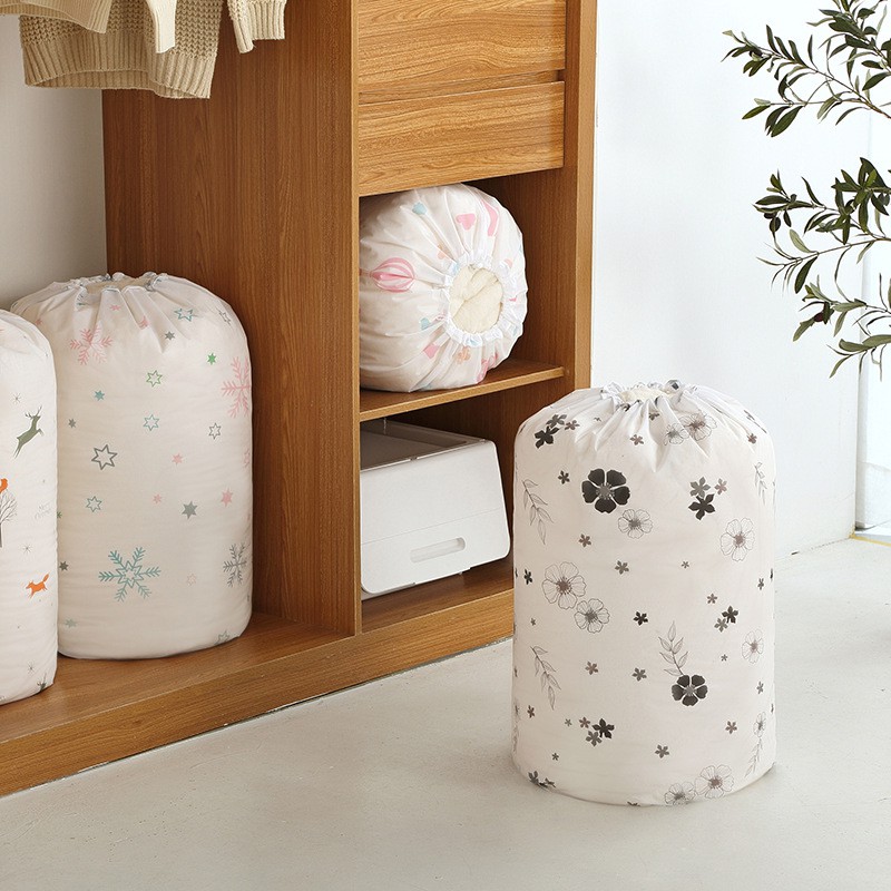 SUPO DEPOT - Túi Đựng Chăn Mền Hình Trụ Sức Chứa Lớn Họa Tiết Hoa Chống Thấm Nước Có Thể Gập Lạ