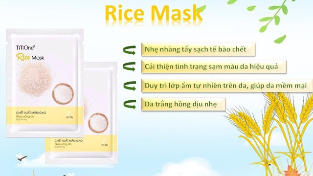 Mặt nạ Giấy Titione chiết xuất từ Gạo làm sáng mịn da