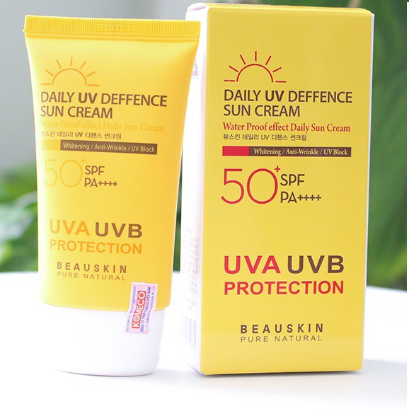 Kem Chống Nắng BEAUSKIN DAILY UV DEFFENCE SUN CREAM SPF 50 PA +++ Hàn quốc Trắng Da,Kiềm dầu cao cấp 50ML/HỘP