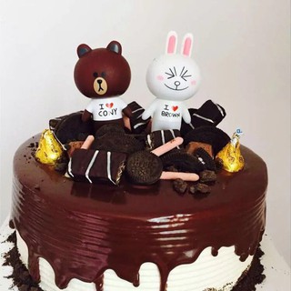 Trang trí bánh kem Minnie Rabbit & Brown Bear