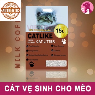 (Tặng xúc xích) CAT LITTER Cát vệ sinh cho mèo - Cát vệ sinh khử mùi diệt khuẩn cho mèo CATLIKE 15L