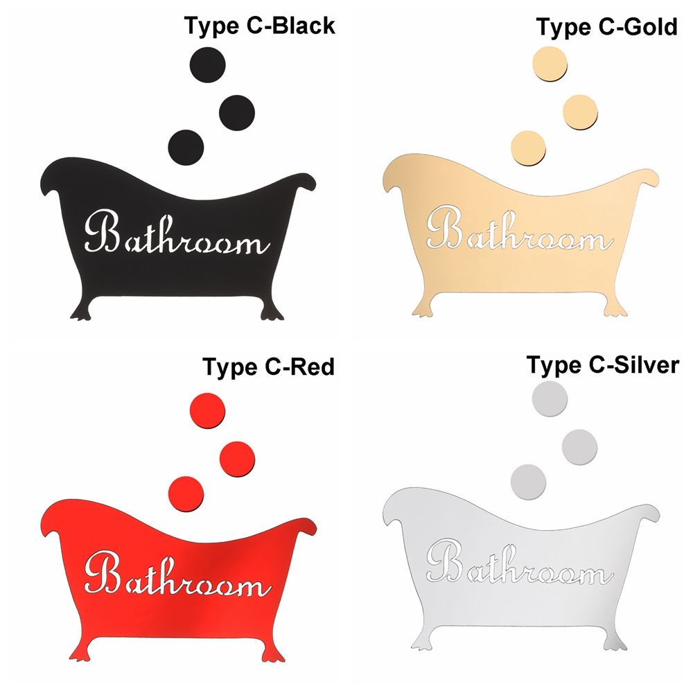 Sticker Dán Cửa Nhà Vệ Sinh Hình Nam / Nữ Mặt Gương 3d Diy Nhiều Màu Có Thể Tháo Gỡ Trang Trí Nhà Tắm