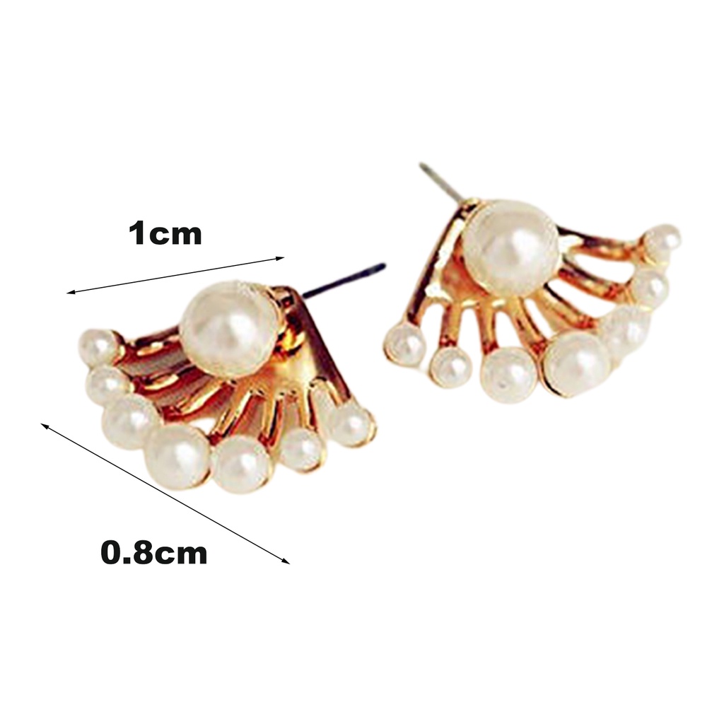 Khuyên tai đính ngọc trai nhân tạo kiểu dáng độc đáo dành cho bạn nữ