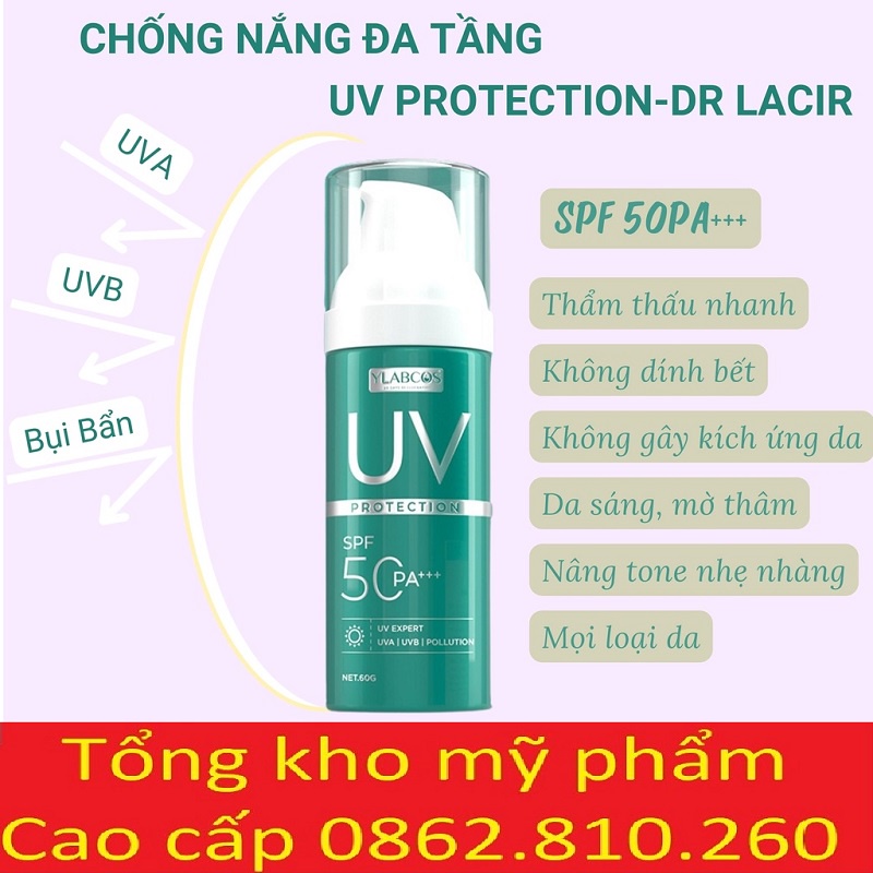 Kem Face Lạnh Cool Cream Dr Lacir - Kem chống nắng phổ rộng UV Protection Dr Lacir - Kem chống nắng đa tầng Dr Lacir