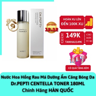 Toner cấp ẩm - Toner dưỡng ẩm rau má căng bóng da Dr.Pepti+ 180ml Centella Toner Auth Hàn Quốc