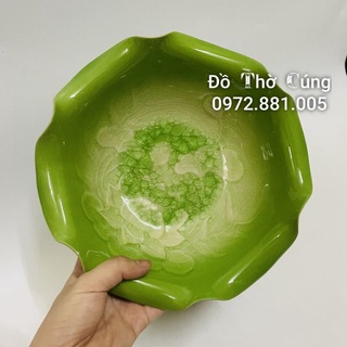 Bát thả hoa ban thần tài Bát tràng cao cấp men xanh ngọc rạn