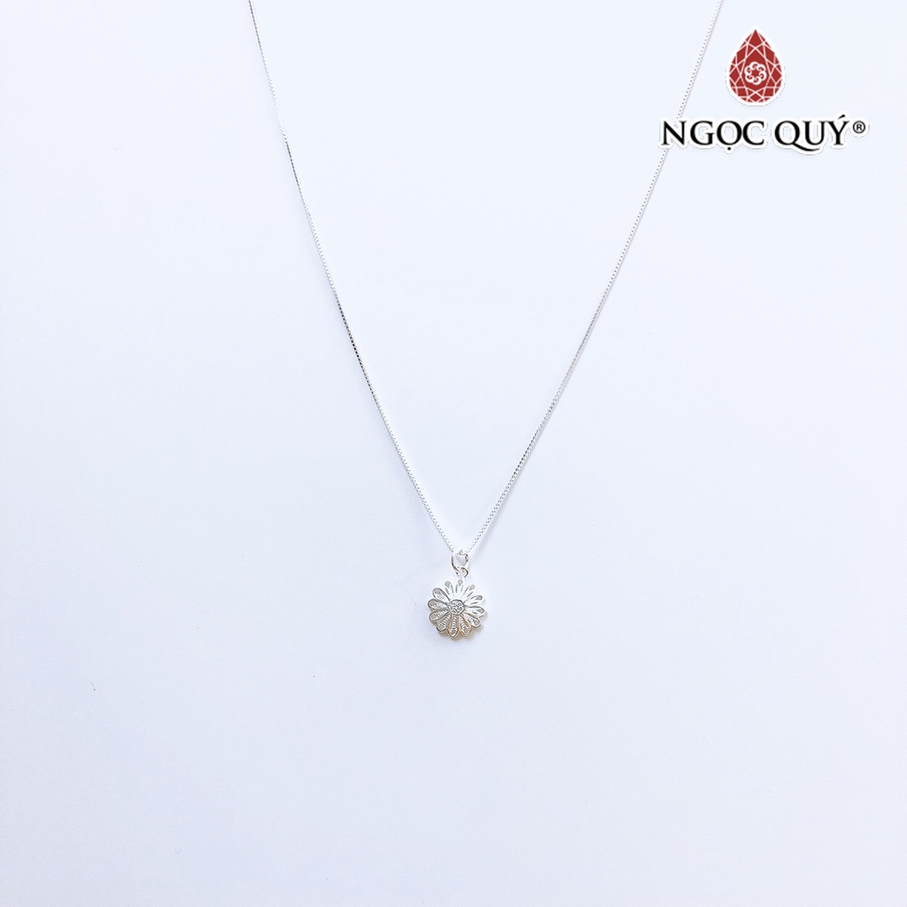 Dây chuyền bạc mặt hoa cúc - Ngọc Quý