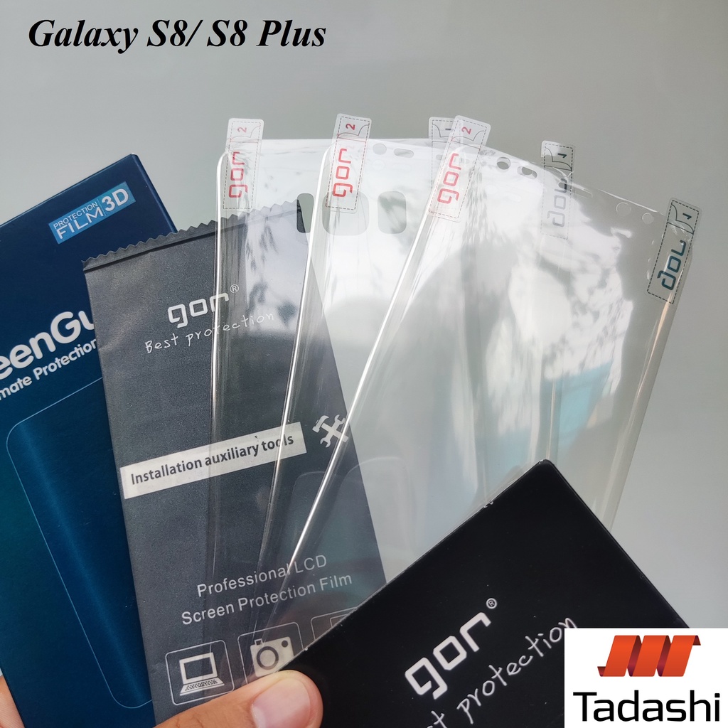 Bộ 4 Miếng Dán Dẻo Gor Samsung S8/ S8 Plus Dán Full Màn 3D, Trong suốt Bo Viền Cong - Chính hãng Gor