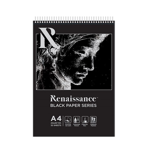 Sổ 32 trang giấy đen, giấy mỹ thuật A4 màu đen 150gsm